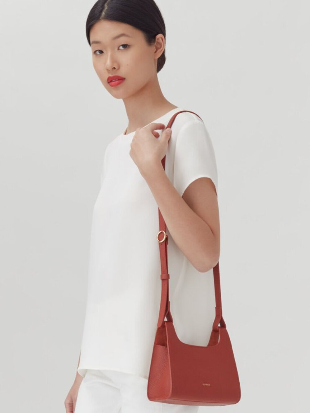 Cuyana Mini Double Loop Bag (Rust) - Picture 2 of 7